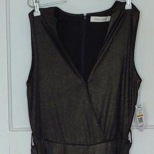 bishop+young women's Black Metallic jumpsuit